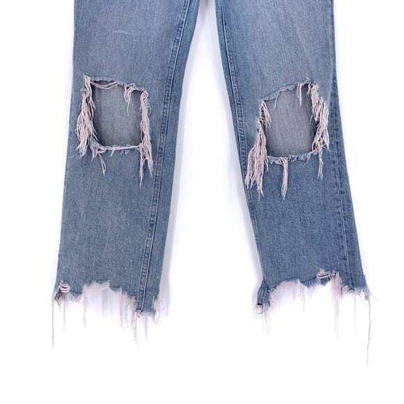 FREE PEOPLE We The Free Maggie Mid Rise Straight Jeans Light Wash 25 - Picture 4 of 12